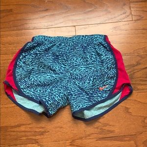 Nike blue and pink cheetah print shorts